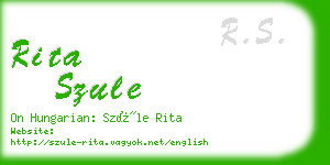 rita szule business card